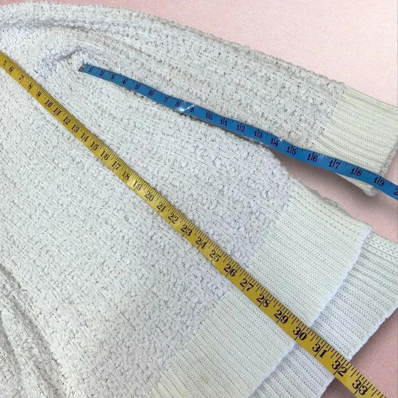 Zenana Premium Oversized Popcorn Knit Tunic Sweater Long Sleeves Size XL Ivory - Picture 15 of 16